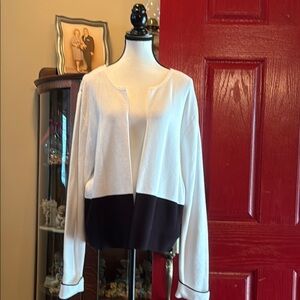 Elle Black and White Cardigan Sweater